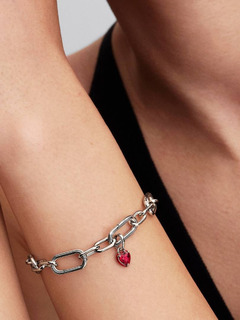 Red Chakra Heart Mini Dangle Charm S925 Sterling Silver