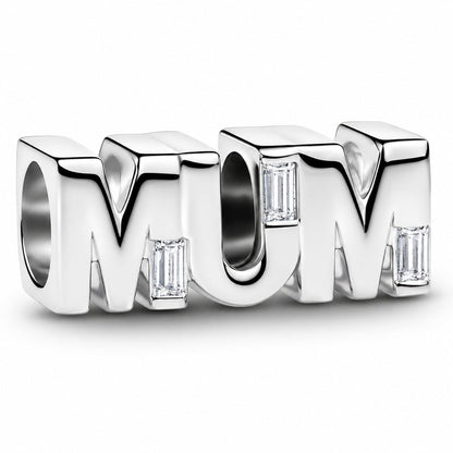 Reversible Mum Charm  S925 Sterling Silver
