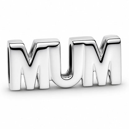 Reversible Mum Charm  S925 Sterling Silver