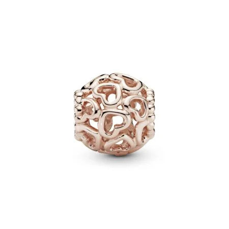 Rose Gold Hearts All Over Charm S925 Sterling Silver