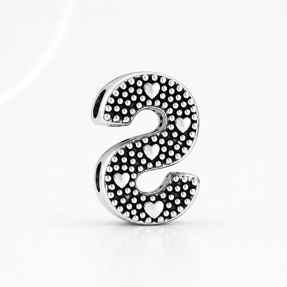 S925 Simple Alphabets A to Z Sterling Silver Charms Collection