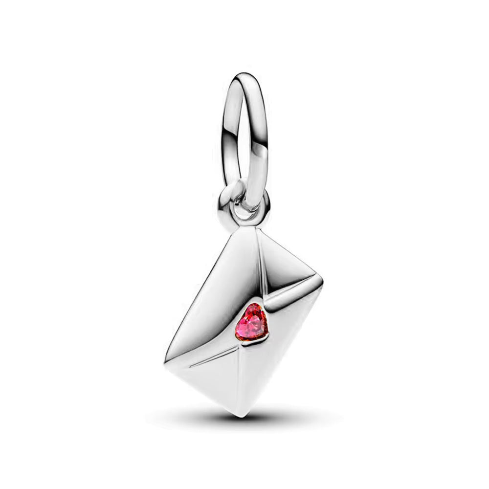 Love Letter Envelope Dangle Charm Hallmarked S925 Sterling Silver