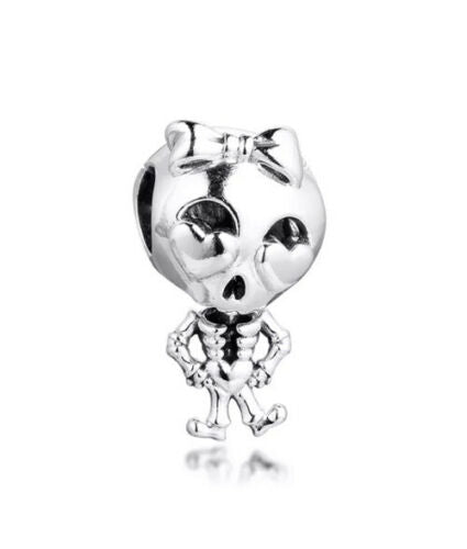Skeleton Girl Charm S925 Sterling Silver