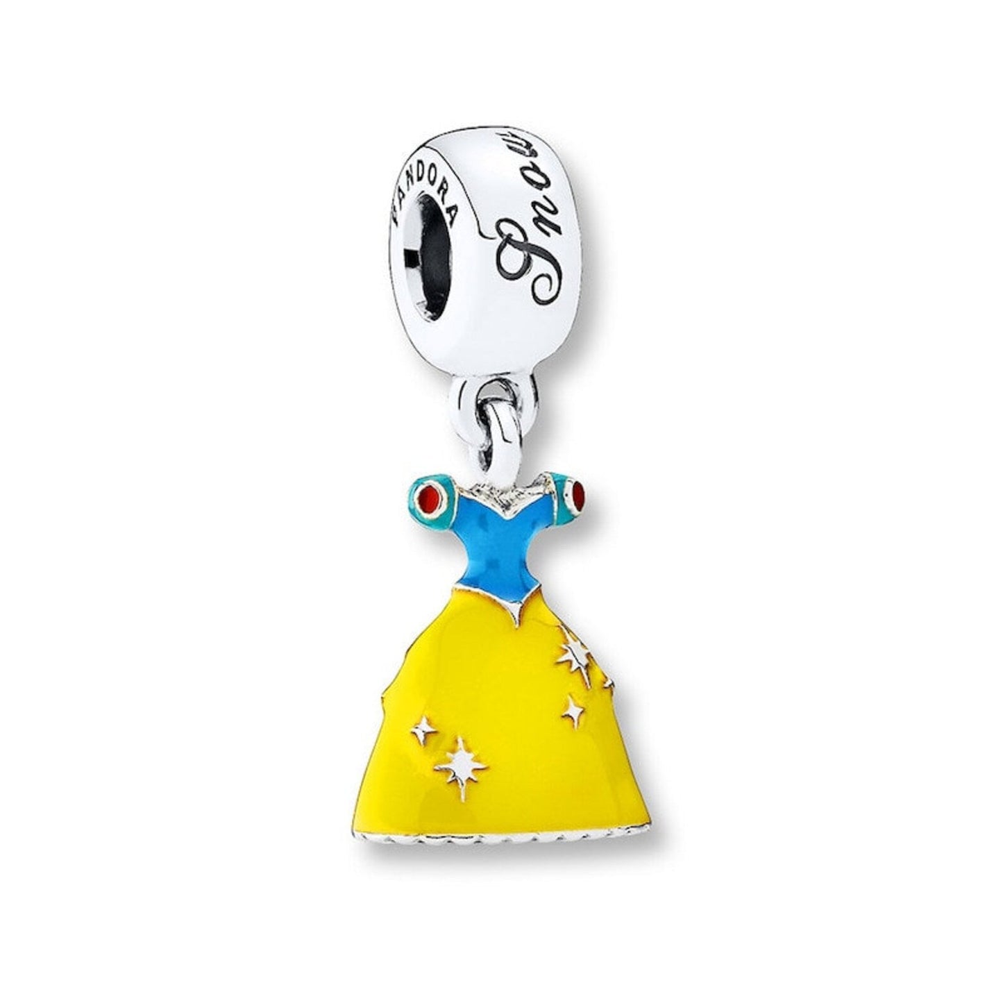 Disney Princess Snow White Dress Dangle Charm S925 Sterling Silver