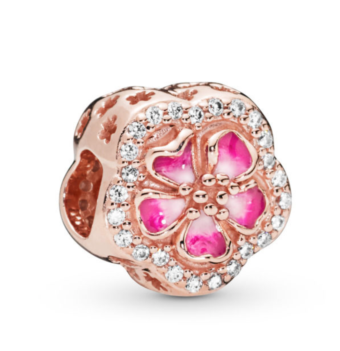Sparkling Peach Blossom Charm S925 Sterling Silver