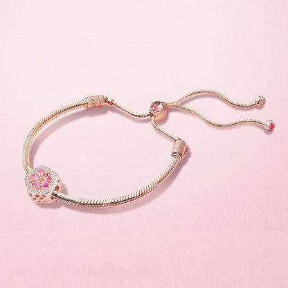 Sparkling Peach Blossom Charm S925 Sterling Silver