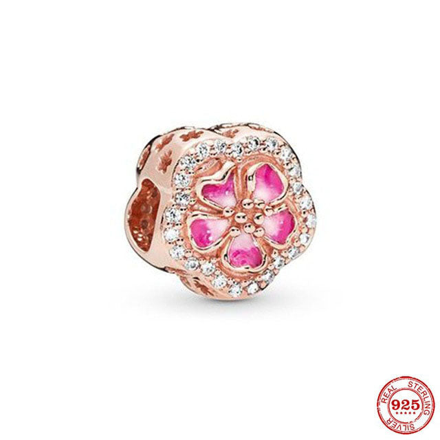 Sparkling Peach Blossom Charm S925 Sterling Silver