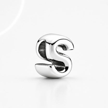 S925 Simple Alphabets A to Z Sterling Silver Charms Collection