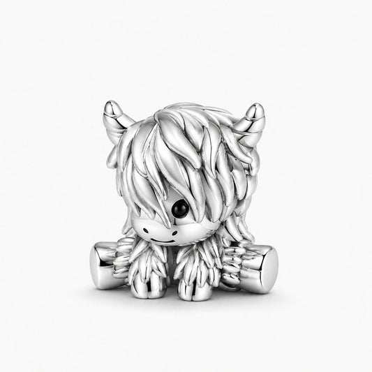 Scottish Highland Cow Charm S925 Sterling Silver