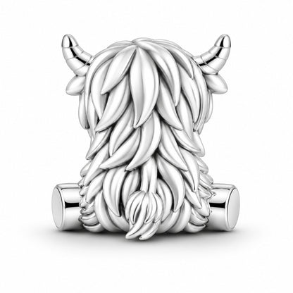 Scottish Highland Cow Charm S925 Sterling Silver