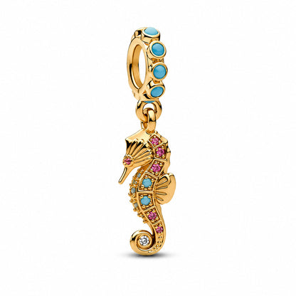 Seahorse Dangle Charm  S925 Sterling Silver