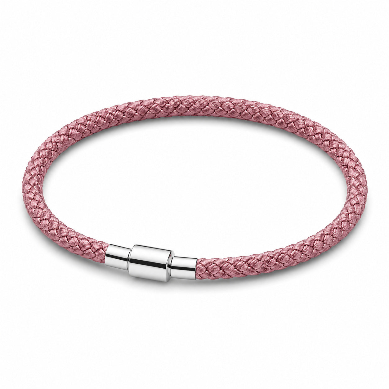 Shimmering Pink Cord Bracelet S925 Sterling Silver