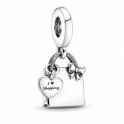 Shopping Bag Charm S925 Sterling Silver
