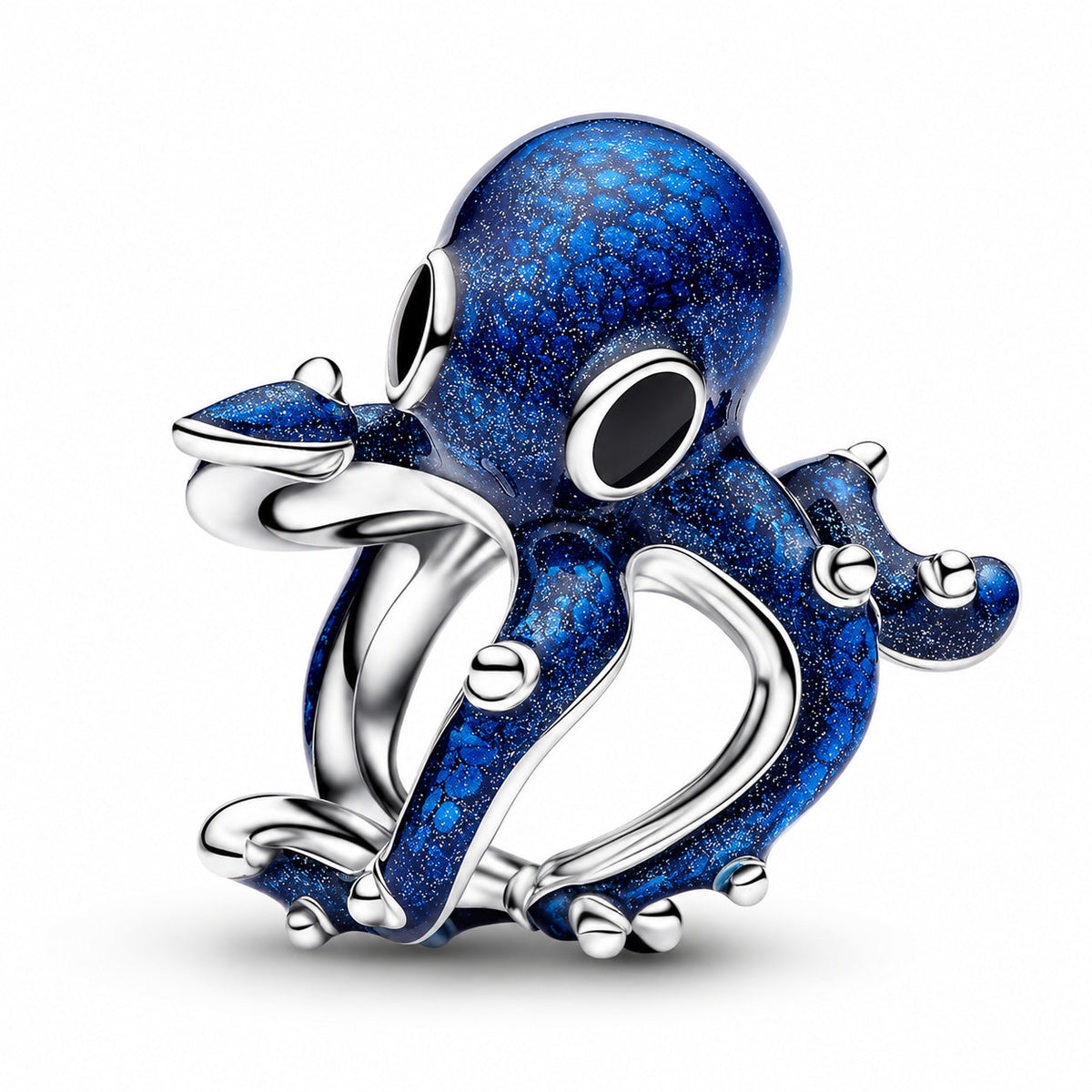 Silver Blue Octopus Charm  S925 Sterling Silver