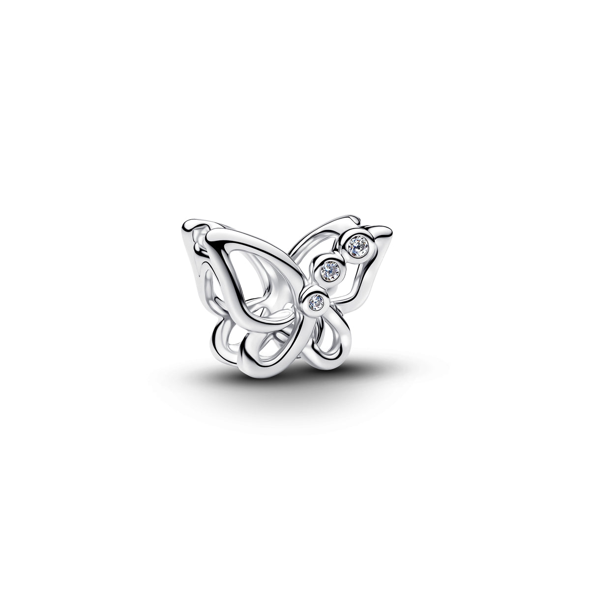 Silver Butterfly Openwork Charm S925 Sterling Silver
