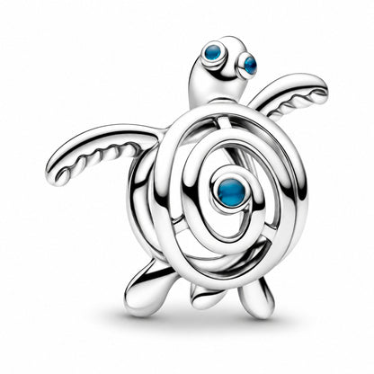 Silver Openwork Sea Turtle Charm  S925 Sterling Silver