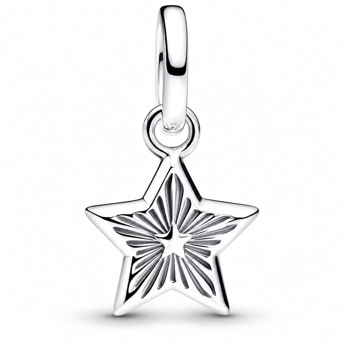 Silver & Blue Star Mini Dangle Charm  S925 Sterling Silver