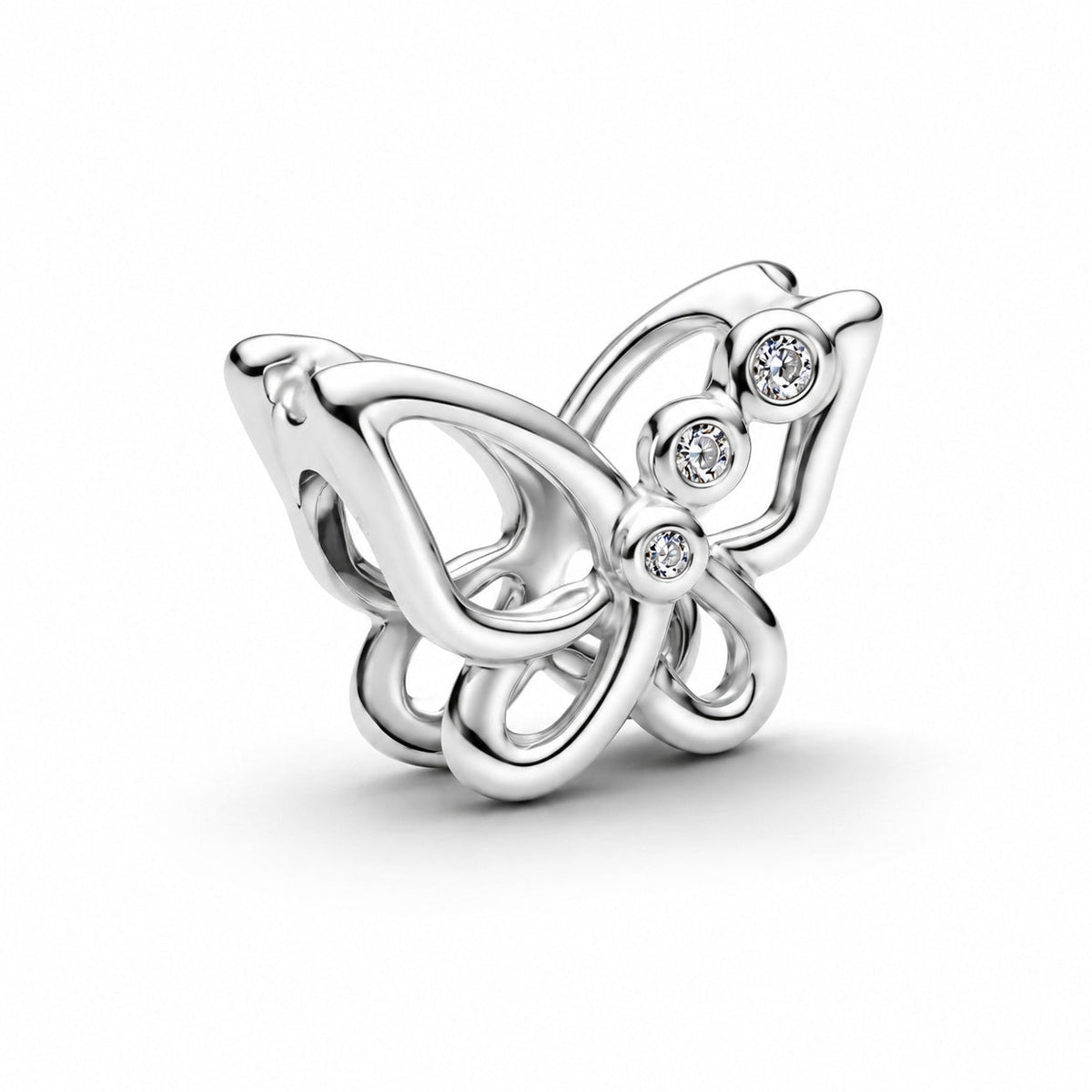 Silver Butterfly Openwork Charm  S925 Sterling Silver