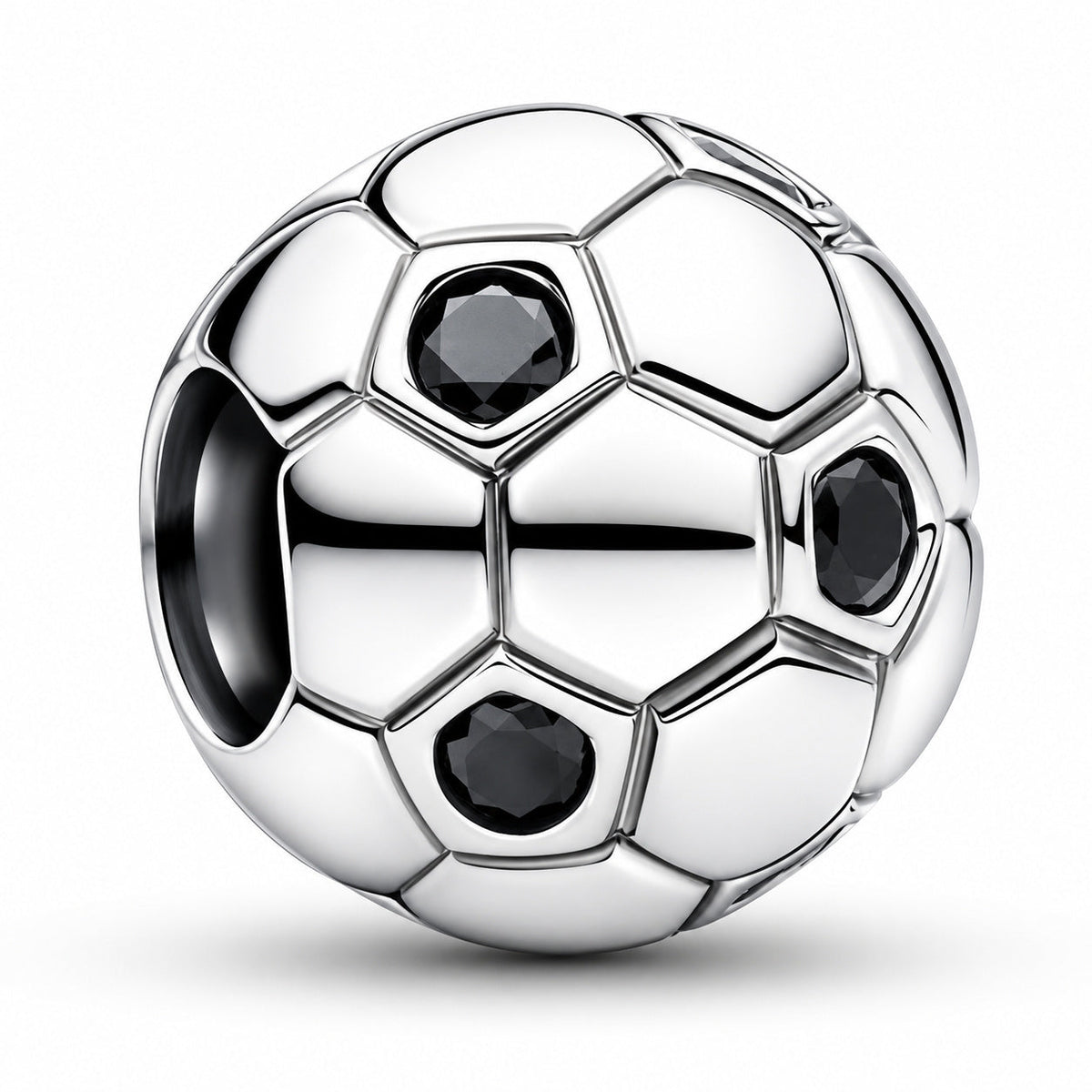 Silver & Crystal Football Charm  S925 Sterling Silver