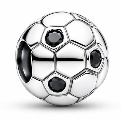 Silver & Crystal Football Charm  S925 Sterling Silver