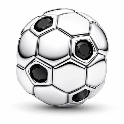 Silver & Crystal Football Charm  S925 Sterling Silver