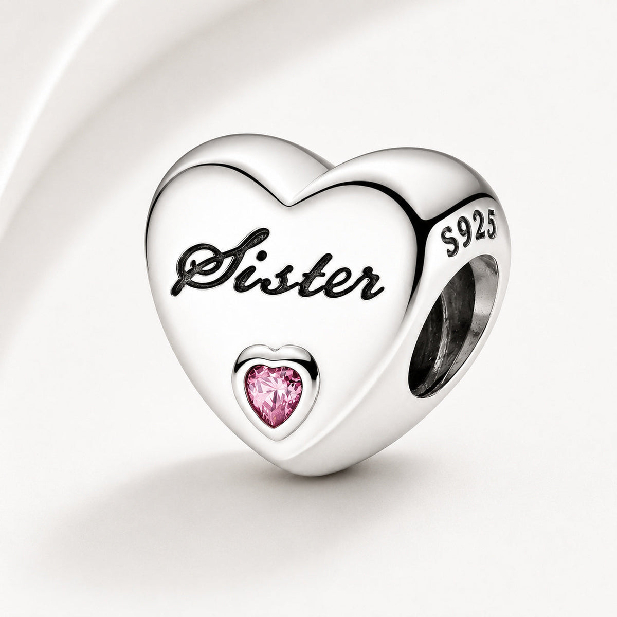 Family Hearts Bracelet Charm  S925 Sterling Silver