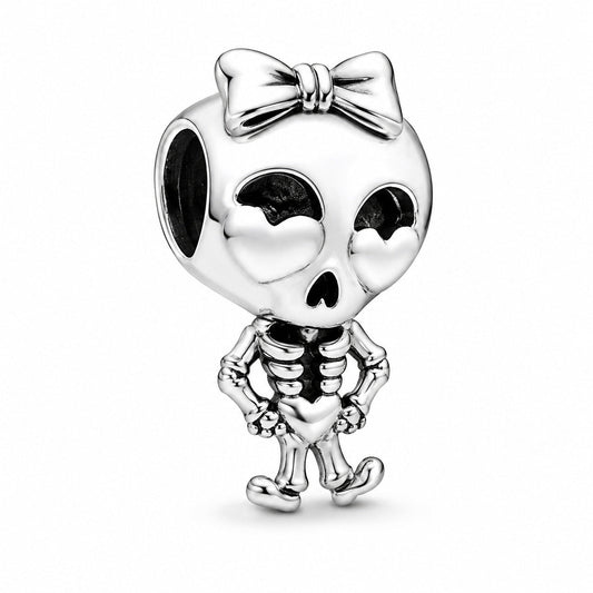 Skeleton Girl Charm  S925 Sterling Silver