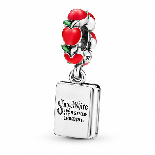Snow White Book Dangle Charm  S925 Sterling Silver