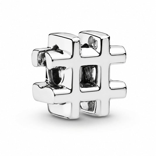Social Media Influencer Hashtag Charm  S925 Sterling Silver