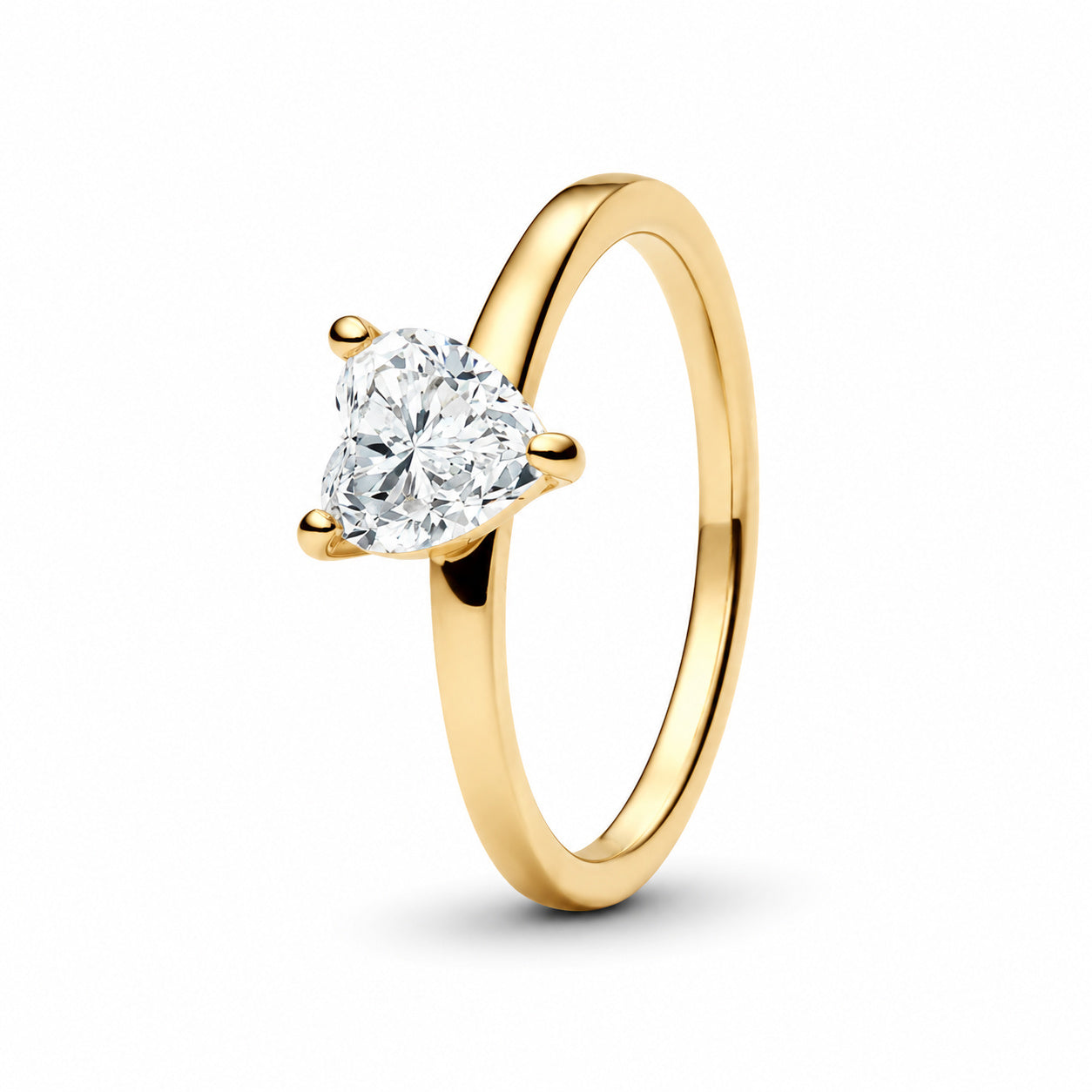 Sparkling Clear Heart Sterling Silver Ring
