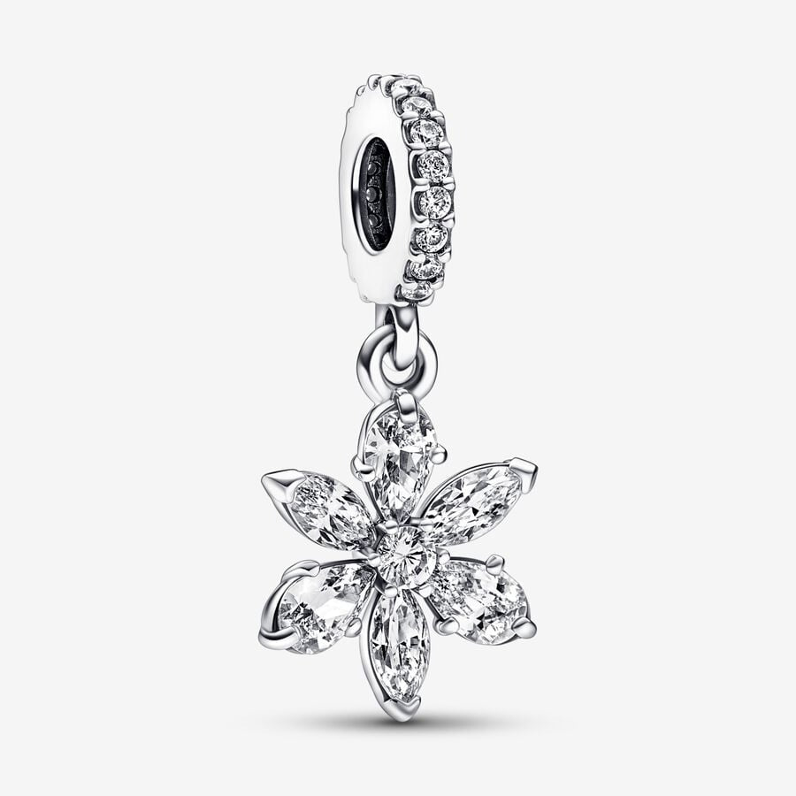 Sparkling Herbarium Cluster Dangle Charm S925 Sterling Silver