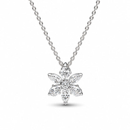 Sparkling Herbarium Cluster Pendant Necklace S925 Sterling Silver