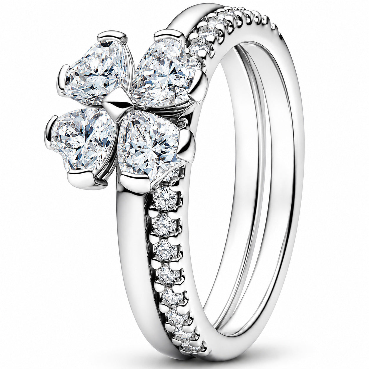 Sparkling Lucky Clover Splitable Ring S925 Sterling Silver