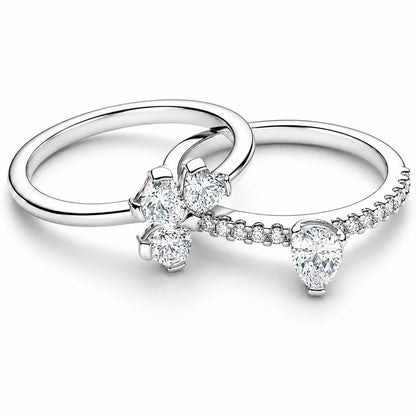 Sparkling Lucky Clover Splitable Ring S925 Sterling Silver