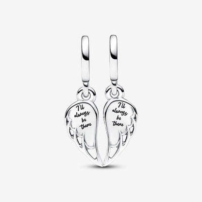 Sparkling Splitable Angel Wings Dangle Charm S925 Sterling Silver