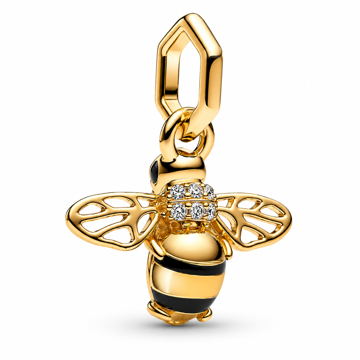 Sparkling Bee Dangle Charm S925 Sterling Silver
