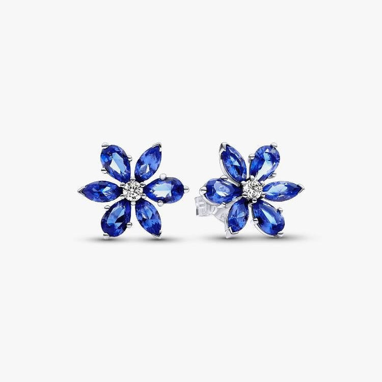 Sparkling Blue Herbarium Cluster Stud Earrings