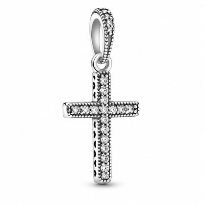 Sparkling Cross Pendant charm S925 Sterling Silver