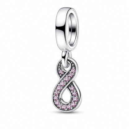 Sparkling Infinity Dangle Charm S925 Sterling Silver