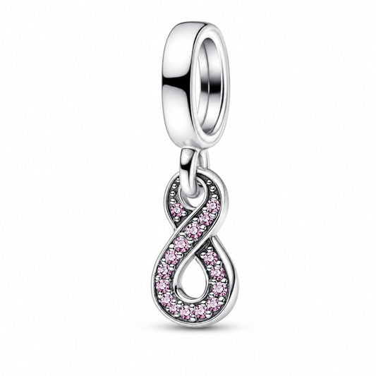 Sparkling Infinity Dangle Charm S925 Sterling Silver