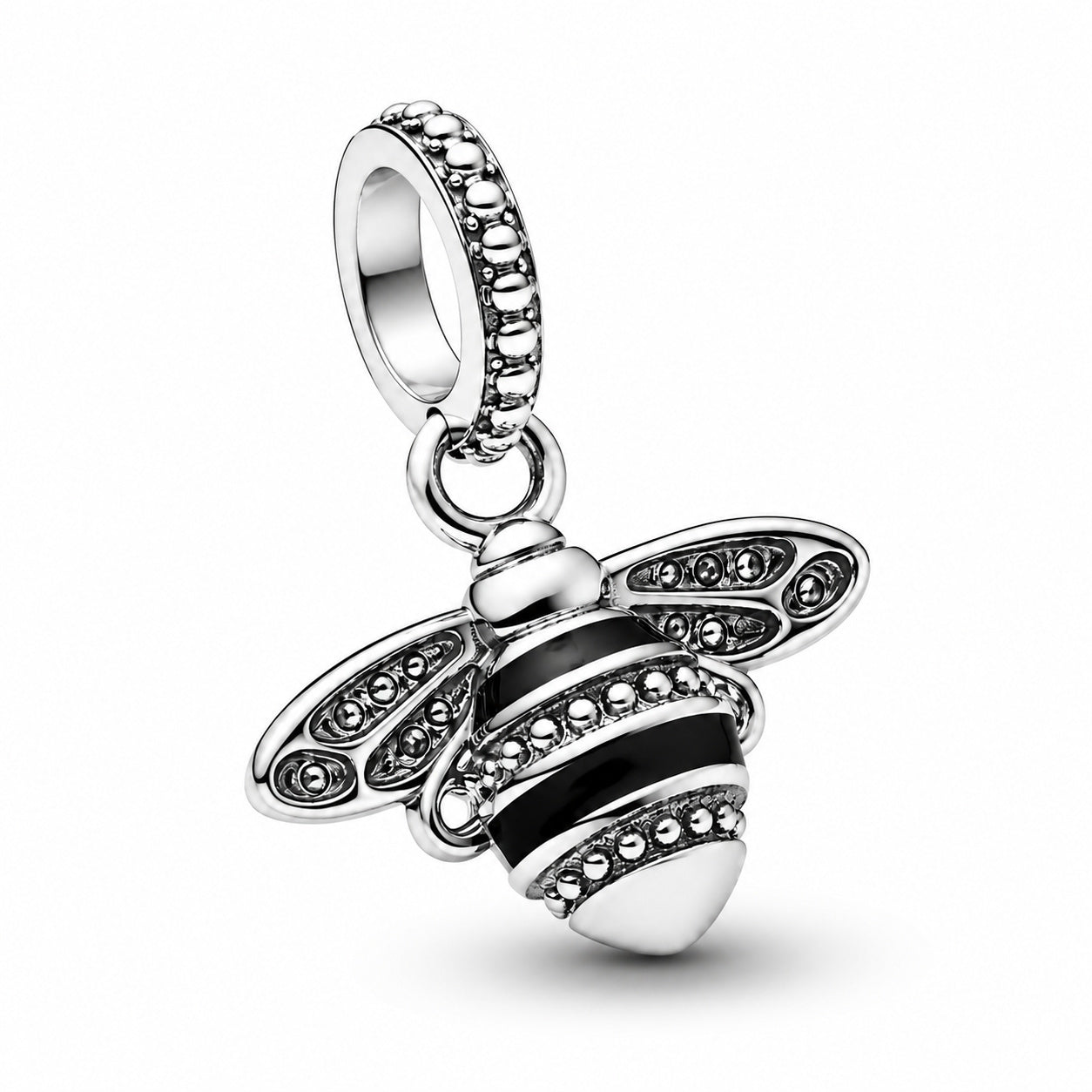 Sparkling Queen Bee Pendant Charm S925 Sterling Silver