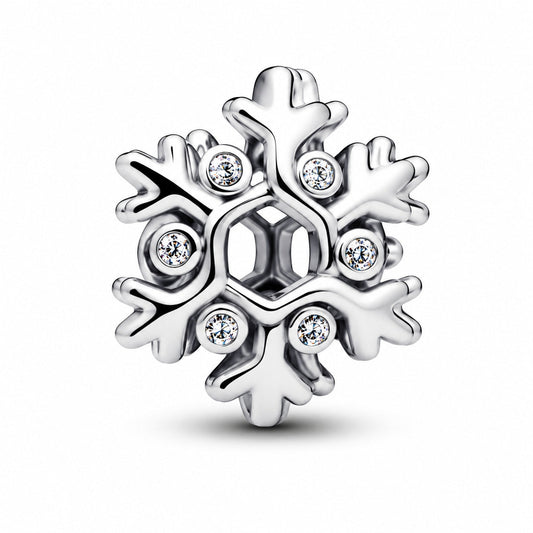 Sparkling Winter Snowflake Charm  S925 Sterling Silver