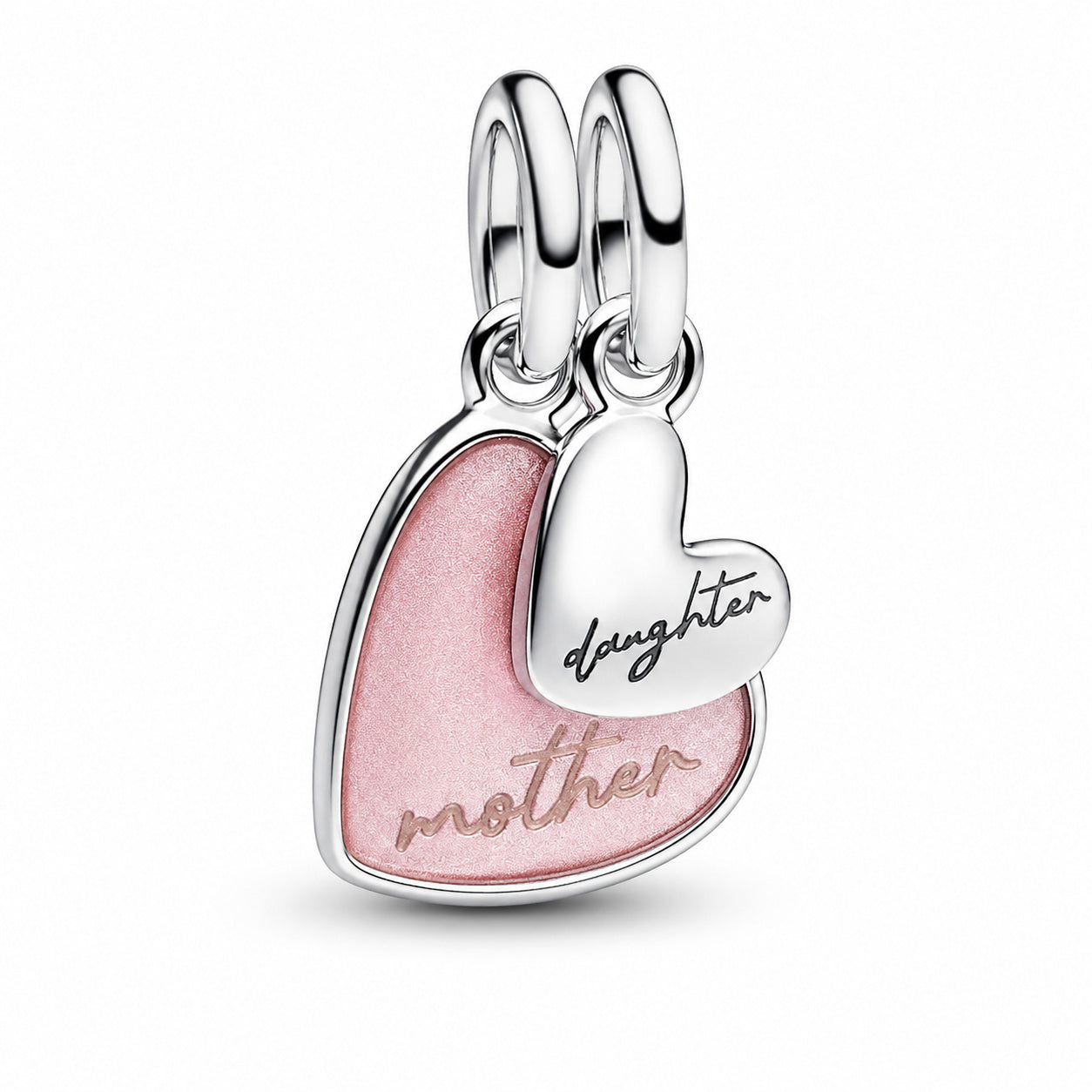 Splittable Mother & Daughter Dangle Charms S925 Sterling Silver