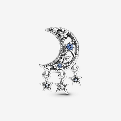 Star & Crescent Moon Charm S925 Sterling Silver