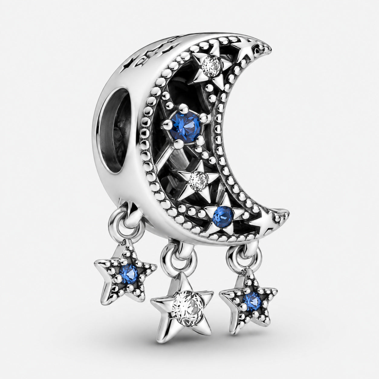 Star & Crescent Moon Charm S925 Sterling Silver