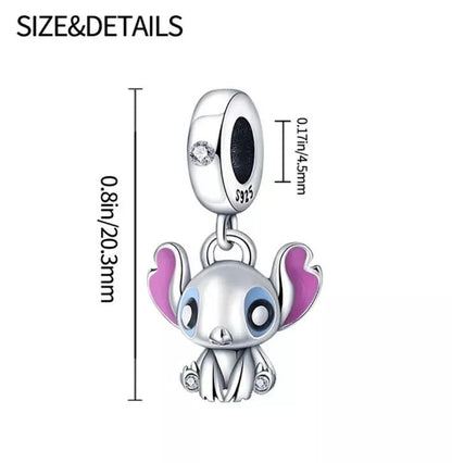 Disney Stitch Dangle Charm S925 Sterling Silver