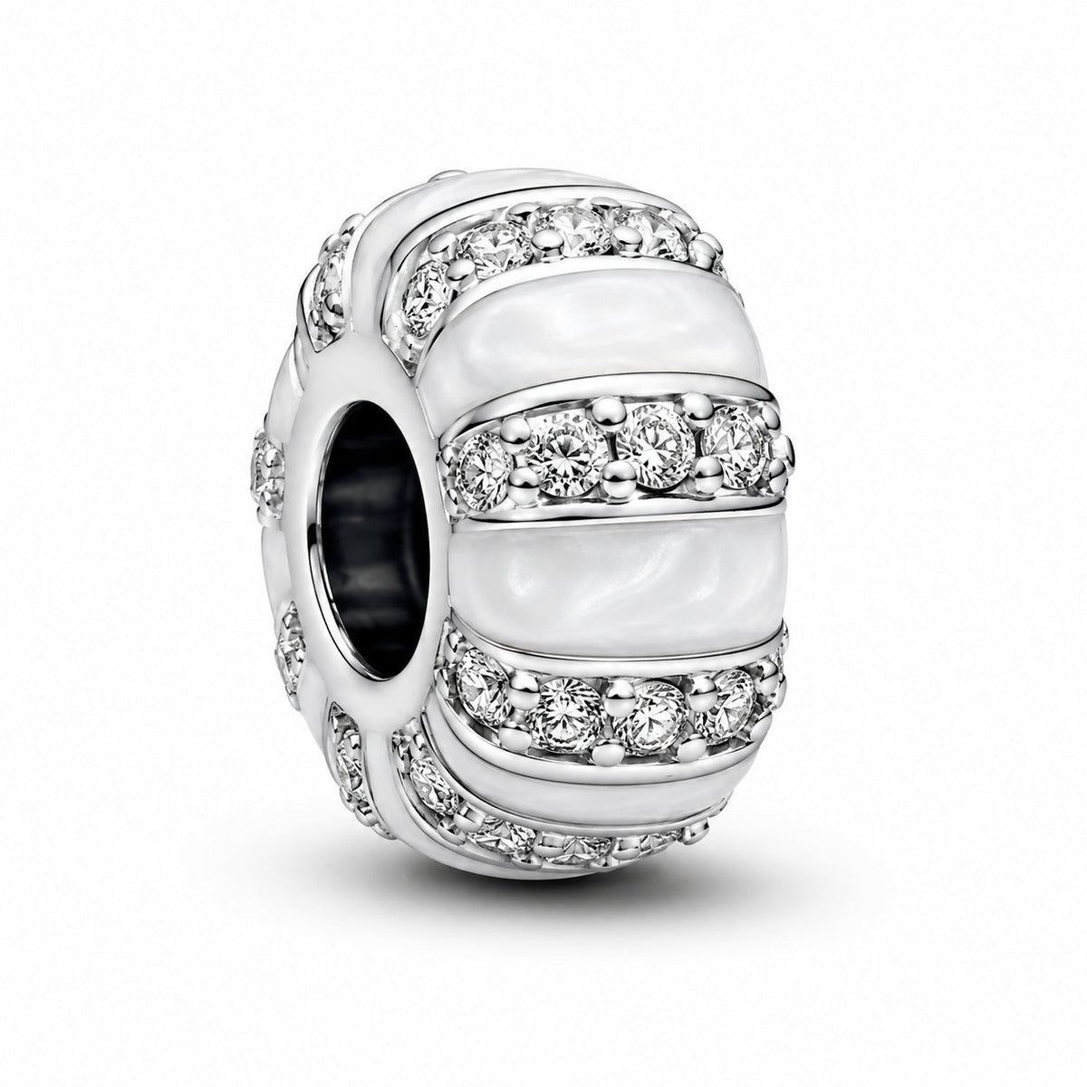 Stones & Enamel Stopper Charm  S925 Sterling Silver