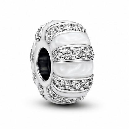 Stones & Enamel Stopper Charm  S925 Sterling Silver
