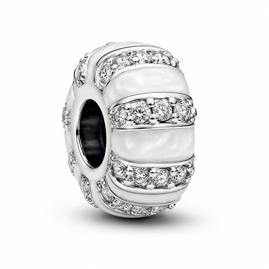 Stones & Enamel Stopper Charm  S925 Sterling Silver