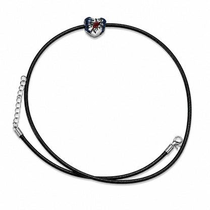 Stranger Things Glow-in-the-dark Heart Necklace Pendant & Adjustable Black Cord  S925 Sterling Silver
